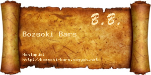 Bozsoki Bars névjegykártya
